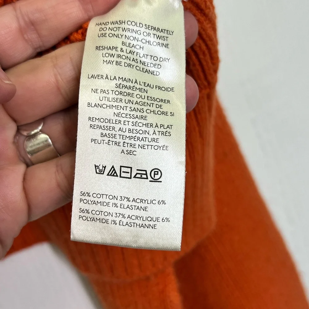 Free People - Easy Street Ribbed Pullover Orange Crop Sweater Size XS - Picture 10 of 11